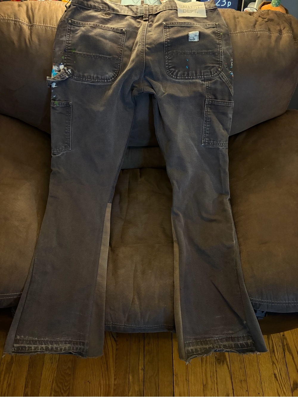 Gallery Dept Black Canvas Carpenter Pants with Paint Accents - Picture 3 of 3